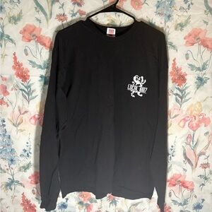Black Long Sleeve Tee with Minimalist Chest Design